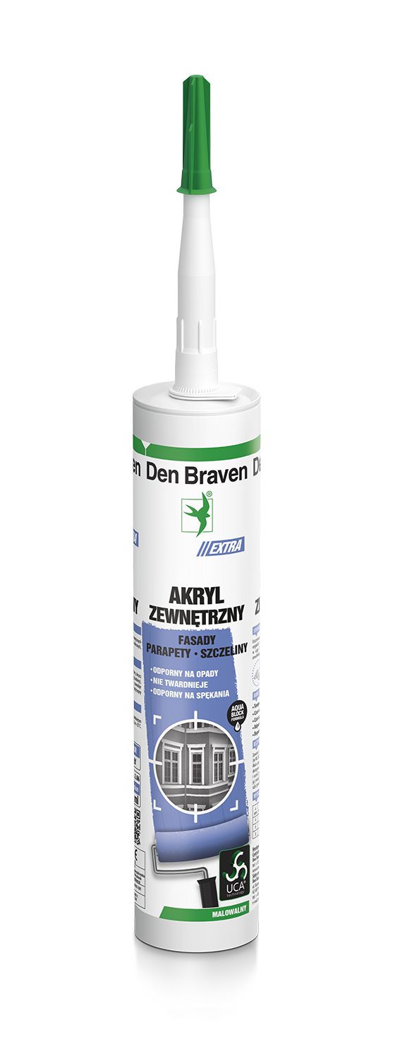 Naprawa uszkodzonej elewacji z Akrylem Extra Zewnętrznym oraz Akrylem do Tynków marki Den Braven , - 
